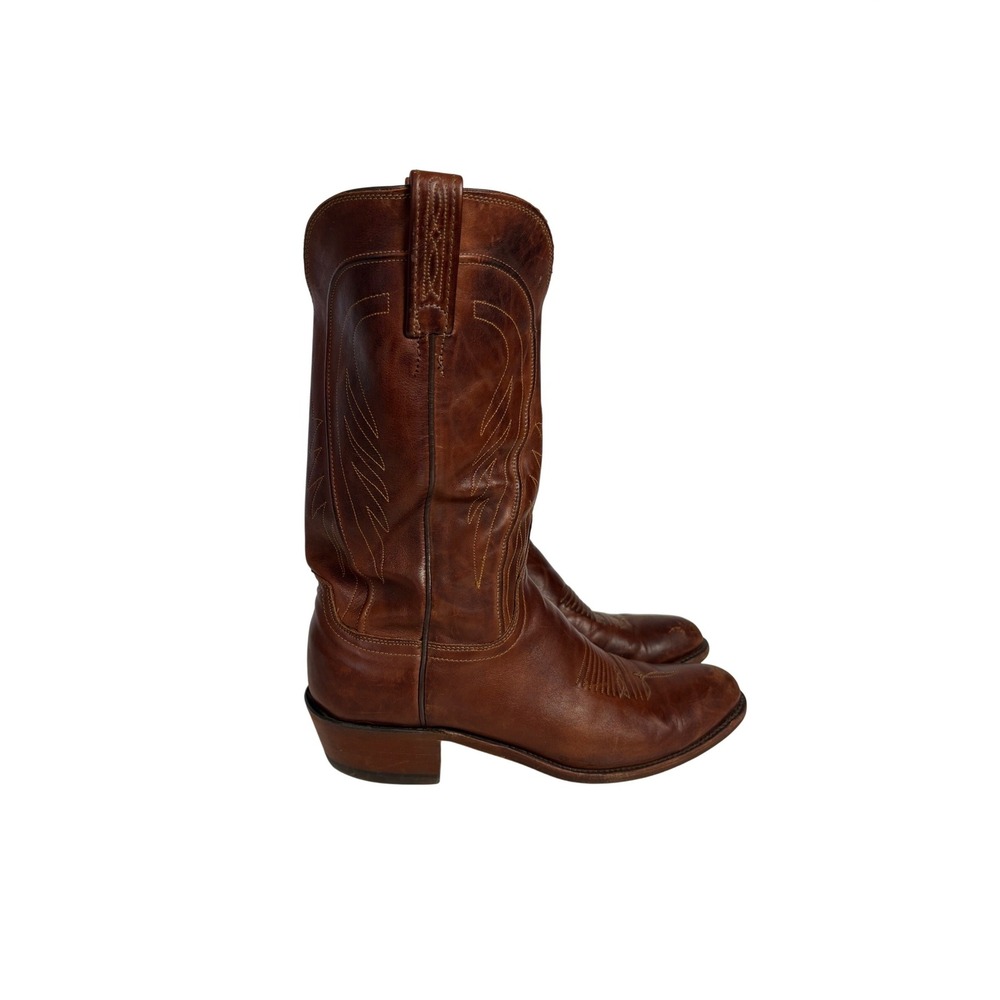 Lucchese 1883 Mens Brown Leather Western Cowboy Boots Handmade N1596 10D USA
